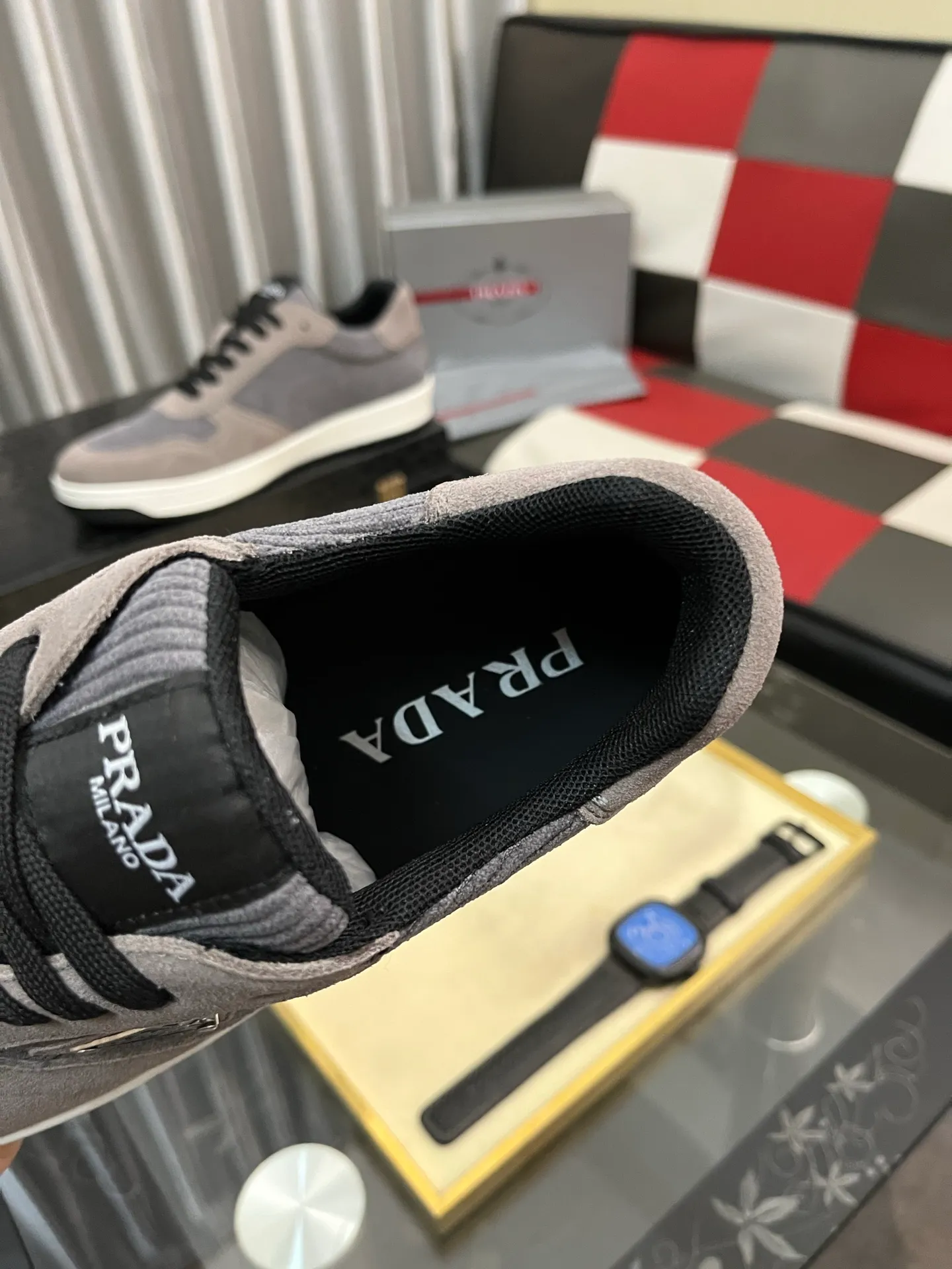 Men's shoes 💰380⌚️⌚️【PRADA】Prada casual shoes, originally developed 1:1, made of high-mercerized cowhide with imported cowhide, silk sheepskin lining, rubber outsole, comfortable and soft on the foot, size: 38-444️⃣Colors available